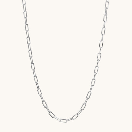 Mini Paperclip Necklace Silver